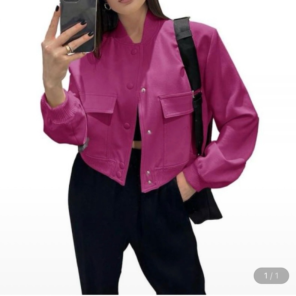 Amazon Women's Fuchsia Bomber Jacket